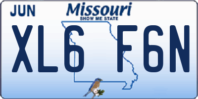 MO license plate XL6F6N