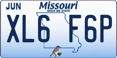 MO license plate XL6F6P