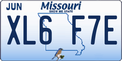 MO license plate XL6F7E