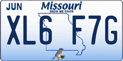 MO license plate XL6F7G