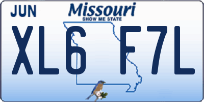 MO license plate XL6F7L