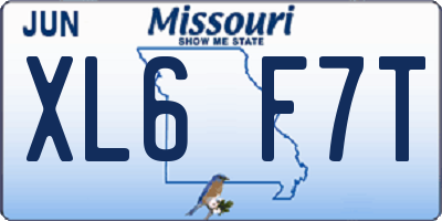 MO license plate XL6F7T