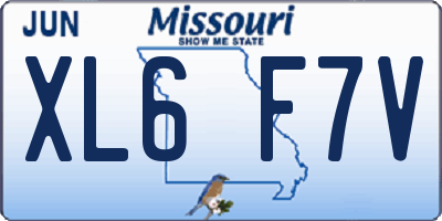 MO license plate XL6F7V