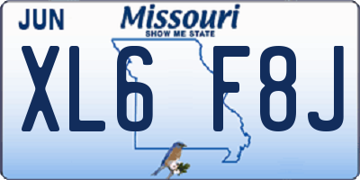 MO license plate XL6F8J