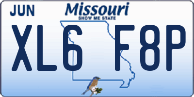 MO license plate XL6F8P