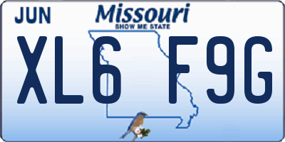 MO license plate XL6F9G