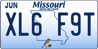 MO license plate XL6F9T