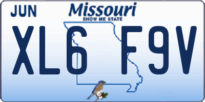 MO license plate XL6F9V