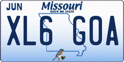 MO license plate XL6G0A