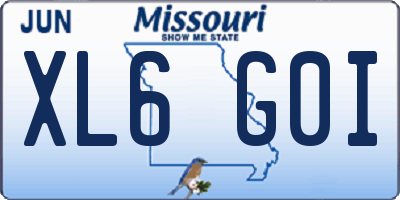MO license plate XL6G0I