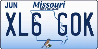 MO license plate XL6G0K