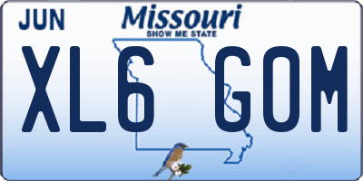 MO license plate XL6G0M
