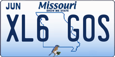 MO license plate XL6G0S