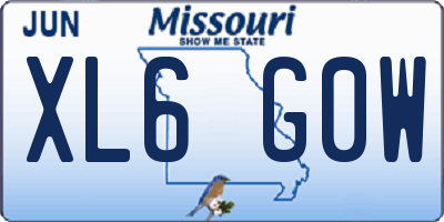 MO license plate XL6G0W