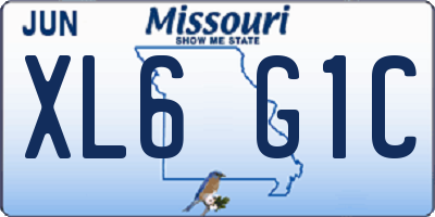 MO license plate XL6G1C