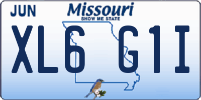MO license plate XL6G1I