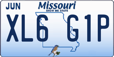MO license plate XL6G1P