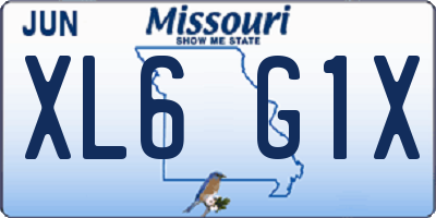 MO license plate XL6G1X
