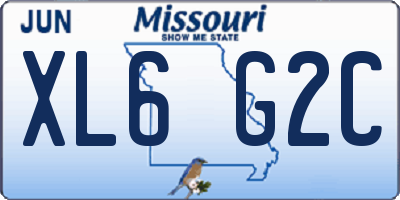 MO license plate XL6G2C