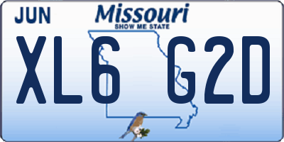 MO license plate XL6G2D
