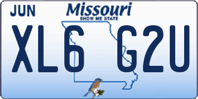 MO license plate XL6G2U