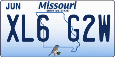 MO license plate XL6G2W