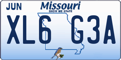 MO license plate XL6G3A