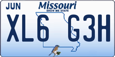 MO license plate XL6G3H