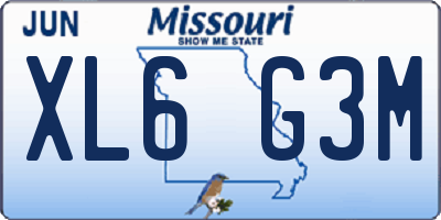 MO license plate XL6G3M