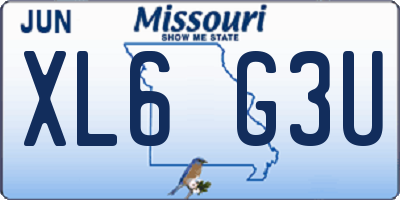 MO license plate XL6G3U