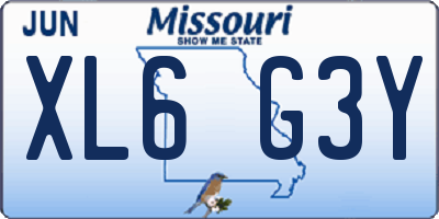 MO license plate XL6G3Y