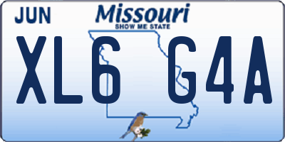 MO license plate XL6G4A
