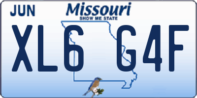 MO license plate XL6G4F