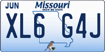 MO license plate XL6G4J