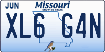MO license plate XL6G4N