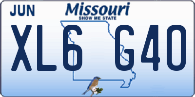 MO license plate XL6G4O
