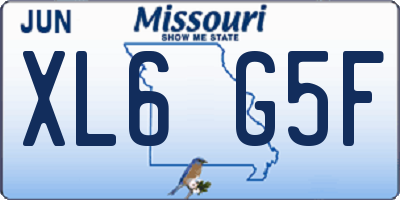 MO license plate XL6G5F