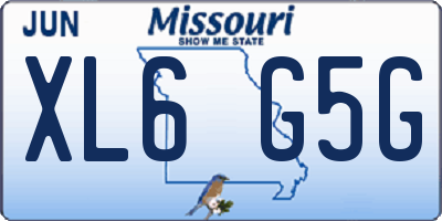 MO license plate XL6G5G