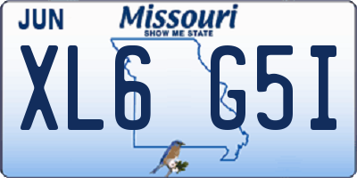 MO license plate XL6G5I