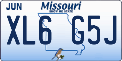 MO license plate XL6G5J