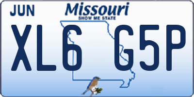 MO license plate XL6G5P