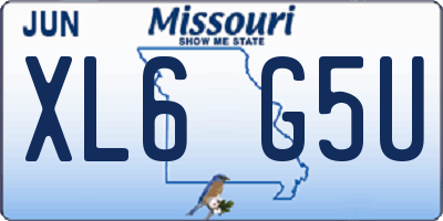MO license plate XL6G5U