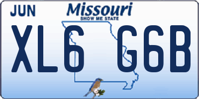 MO license plate XL6G6B