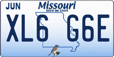 MO license plate XL6G6E