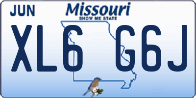 MO license plate XL6G6J