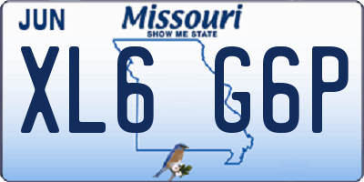 MO license plate XL6G6P
