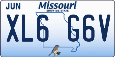 MO license plate XL6G6V