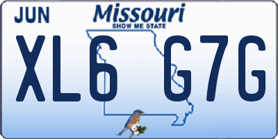 MO license plate XL6G7G