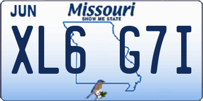 MO license plate XL6G7I