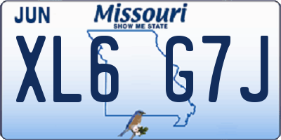 MO license plate XL6G7J